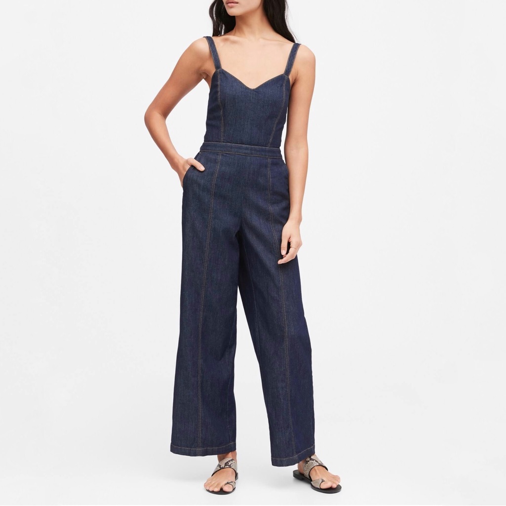 Banana Republic Indigo Denim WideLeg Jumpsuit